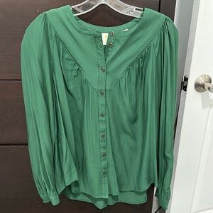 Maeve by Anthropologie green top.